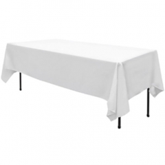 Tablecloth Polyester White Oblong 135x244cm