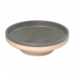 Tablekraft Soho Round Footed Bowl Speckle Black Gloss Glaze