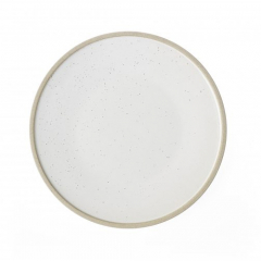 Tablekraft Soho Round Plate White Pebble Gloss Glaze