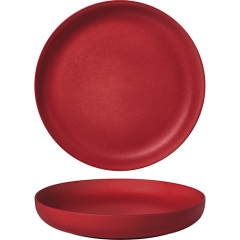 Baralee Sand Deep Round Coupe Plate Ruby Red