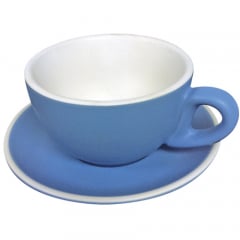Roma Matte Blue Cappuccino Cup and Saucer