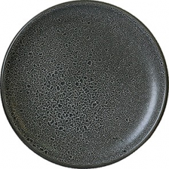Temuka Pottery Classic Coupe Plate Black Foam
