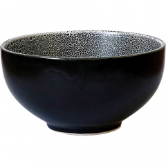 Temuka Pottery Classic Coupe Rice Bowl 15cm Black Foam