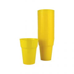 Plastic Cup Yellow 285ml 25/Sleeve