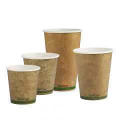 BioCup Single Wall Kraft with Green Stripe