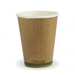 BioCup Double Wall Kraft & Green Stripe