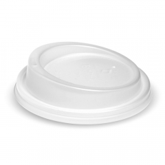 BioCup PLA Lid for 8, 10 & 12 oz (90mm) Cups White 50 Pack