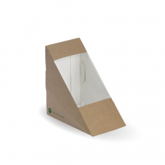 BioBoard Sandwich Wedge Medium Printed Kraft