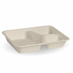 BioPak BioCane Takeaway Base 3 Compartment Natural