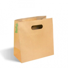 Biopak Small Die Cut Handle Kraft Paper Bags 250/carton