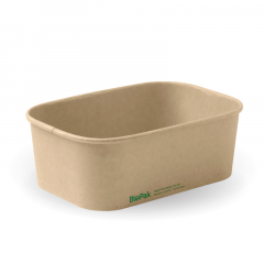 Bioboard Rectangle Container 750ml Kraft 50/Sleeve