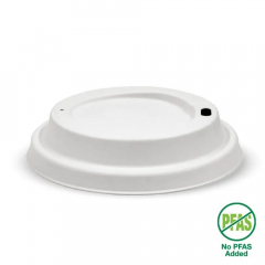 Biopak 90mm Large White Plant Fibre Lid,P/Pack-50