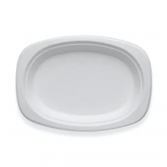 BioPak 9.2x6.5"Rectangular Oval Plant Fibre Plate-P/Pack-125