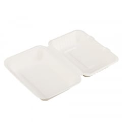 Green2B Bagasse Lunchbox Clamshell White Carton of 250