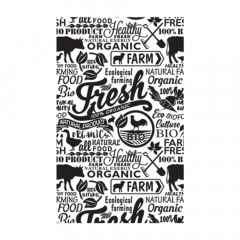 Pro.Mundi Greaseproof Paper Foodie White Black 310x190mm - 200 sheets per pack