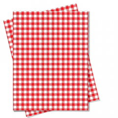 Pro.Mundi Greaseproof Paper Red Check 350x330mm - 100/pack