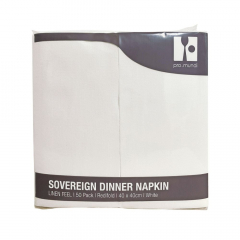 Pro.Mundi Airlaid Dinner Napkins 1/8 Fold - White 50/pack