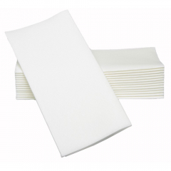  Dinner Napkins Linen Look 1/8 Fold White