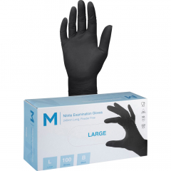 Glove Black Nitrile Powder Free Large 100/pack