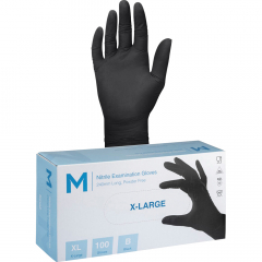 Glove Black Nitrile Powder Free XL 100/pack