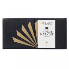 2 Ply Black Lunch Napkin - 1/4 fold