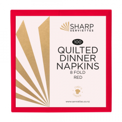 Quilted 1/8 Fold Dinner Napkin Red