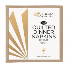Napkin Dinner Kraft 2 Ply Quilted 1/8 Fold-100/pack
