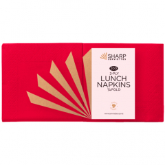 2 Ply Red Lunch Napkin - 1/4 fold