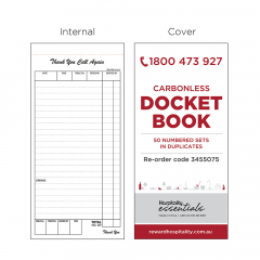 Duplicate Carbonless Docket Book 50 Sht 210mm x 100mm