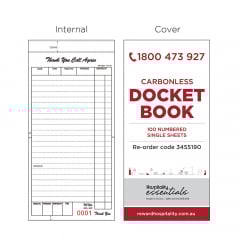 Single Sheet Restaurant Docket Book 100 Sheet