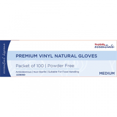 Glove Vinyl Clear Med Powder Free 100/Box