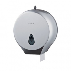 Soft Clean Plastic Jumbo Toilet Roll Dispenser Metallic Grey