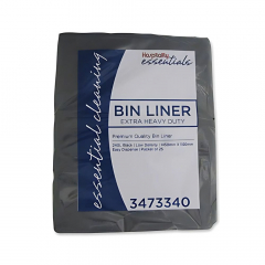 Essentials Garbage Bags 240L Heavy Duty Roll Black - 100 p/ctn