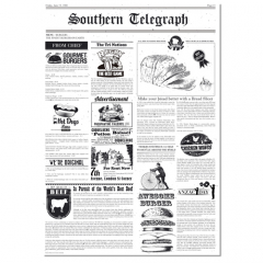 Southern Telegraph printed greaseproof sheets - 400 X 400mm