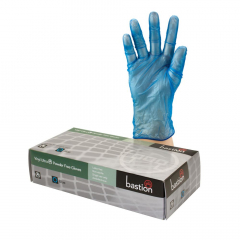 Bastion Glove Blue Vinyl Powder Free Large - 100 pack