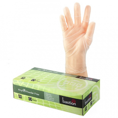 Bastion Glove Clear Vinyl Powder Free 100 Per Pack