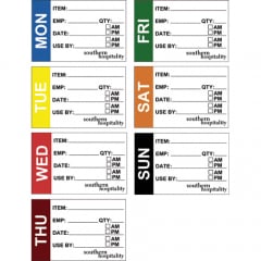 Removable 75mm Square Day Labels - Roll of 250