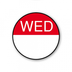 24mm Day Labels Wednesday Red