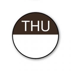 24mm Day Labels Thursday Brown