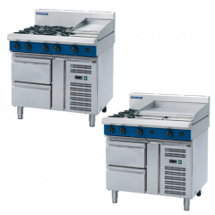 Blue Seal G516 Gas Cooktop on Refrigerated Base