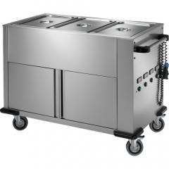 Metaltecnica Mobile Bain Marie 3 Well Stainless Steel
