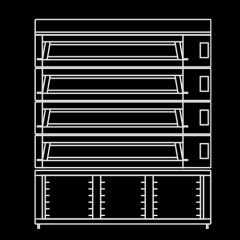 Ramalhos Modulram 4 Deck 3 Tray 456x800mm No Hood W/Stand