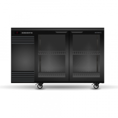 Skope BackBar 2 Glass Swing Door Fridge Black