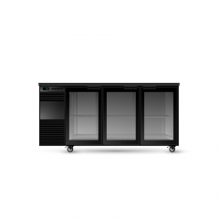 Skope BackBar 3 Glass Swing Door Fridge Black