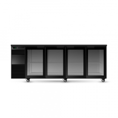 Skope BackBar 4 Glass Swing Door Fridge Black