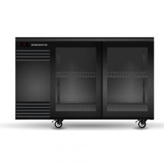 Skope BackBar 2 Glass Sliding Door Fridge Black
