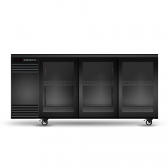 Skope BackBar Glass Sliding Door Fridge Black