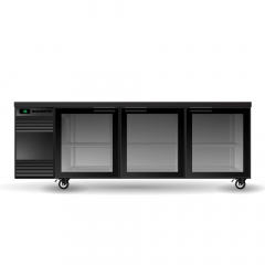 Skope Backbar Slimline Glass Swing Door Fridge Black