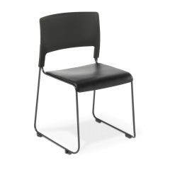 Slim Chair Upholstered Black