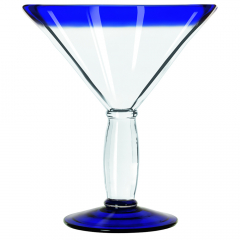 Libbey Aruba Martini Glass with Blue Rim & Base 425ml